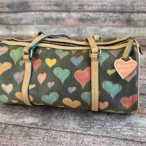 Dooney & Bourke Y2K Heart Print Barrel Bag